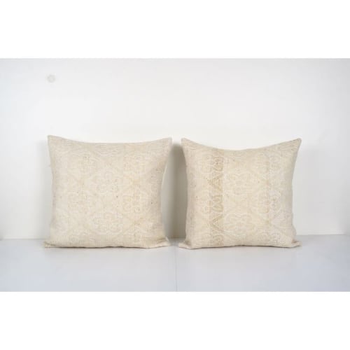 Set Organic Kilim Pillow Cover, Handwoven Turkish Kilim Pill | Pillows by Vintage Pillows Store