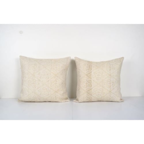 Set Organic Kilim Pillow Cover, Handwoven Turkish Kilim Pill | Cushion in Pillows by Vintage Pillows Store