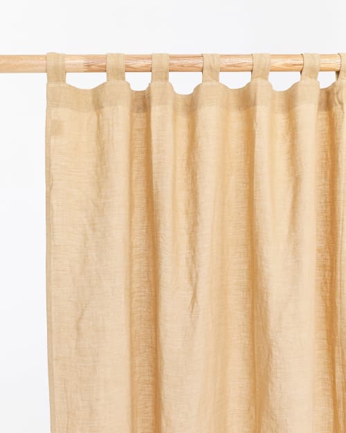 Tab Top Linen Curtain Panel (1 Pcs) | Curtains & Drapes by MagicLinen