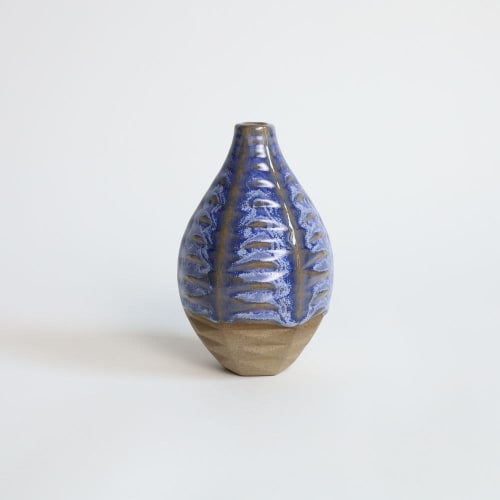 Basalt in Coral Blue | Vase in Vases & Vessels by by Alejandra Design