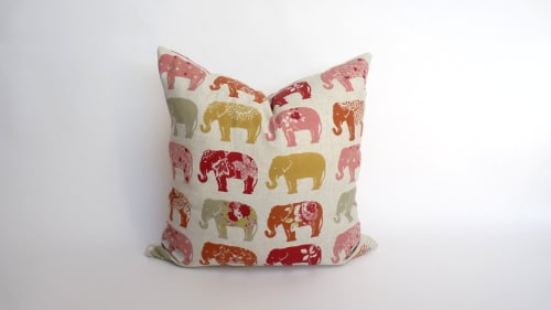 elephant pillow cover // elephant print cushion cover | Pillows by velvet + linen