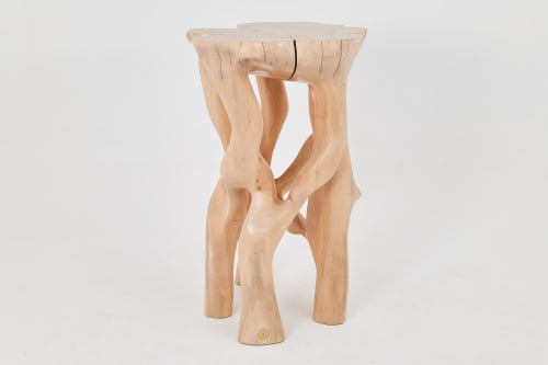 Solid Wood Sculptural Side Table, Original Contemporary Design | Tables by Logniture