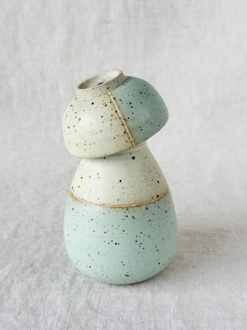 Sake bottle and cup set - Seafoam Modern Handmade Ceramics | Dinnerware by Tomoko Ceramics