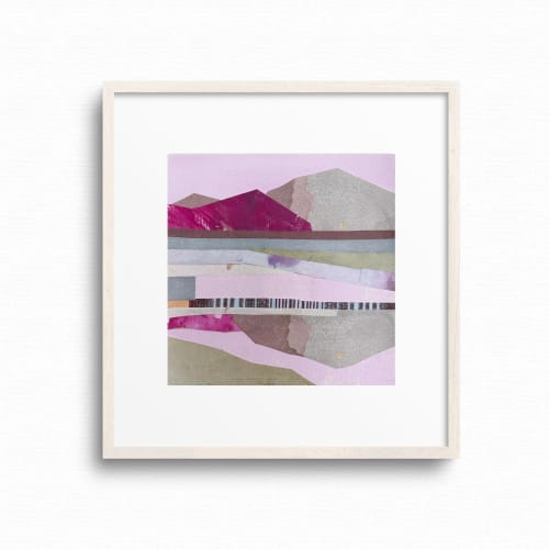 6x6 Original Collage Art | Winding River by Shilo Ratner | Work by Shilo Ratner