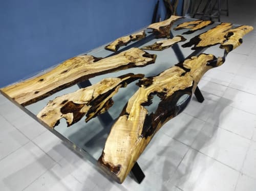 Custom Olive Wood Epoxy Dining Table, Farmhouse Live edge | Tables by LuxuryEpoxyFurniture