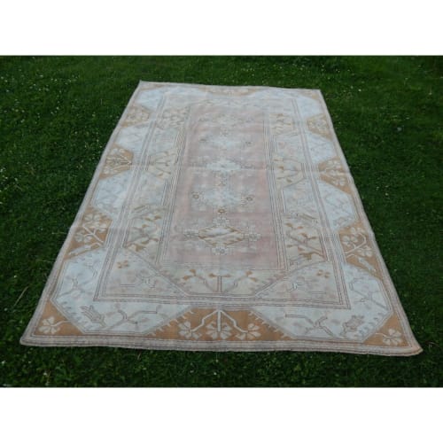Vintage Turkish Soft Color Living Room Rug, Shabby Chic | Rugs by Vintage Pillows Store