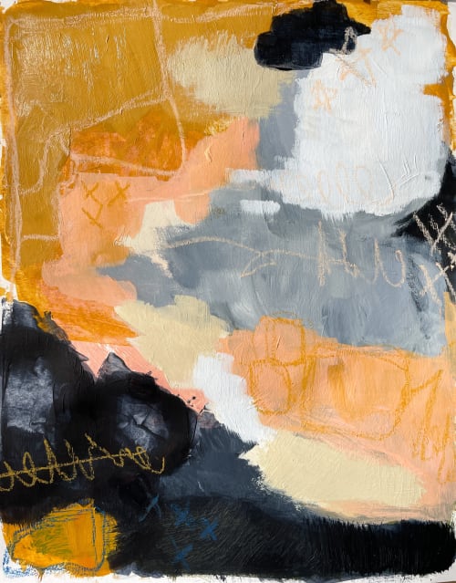 Abstract on paper | Oil And Acrylic Painting in Paintings by Lizzie DiSilvestro