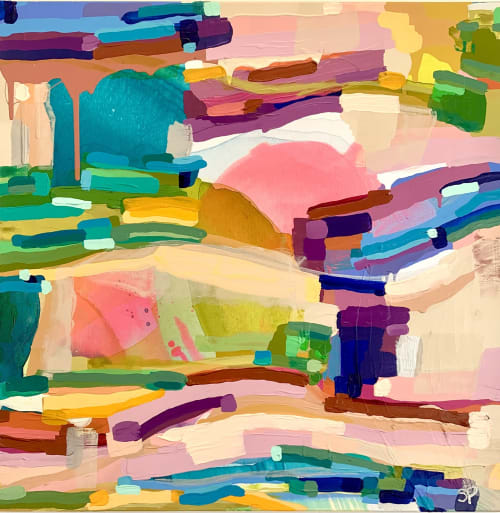 Landed on a Rainbow | Oil And Acrylic Painting in Paintings by Shiri Phillips Designs