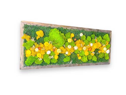 Dried Flower Art Preserved Moss Wall Decor, Framed Moss Wall | Plants & Landscape by Sarah Montgomery