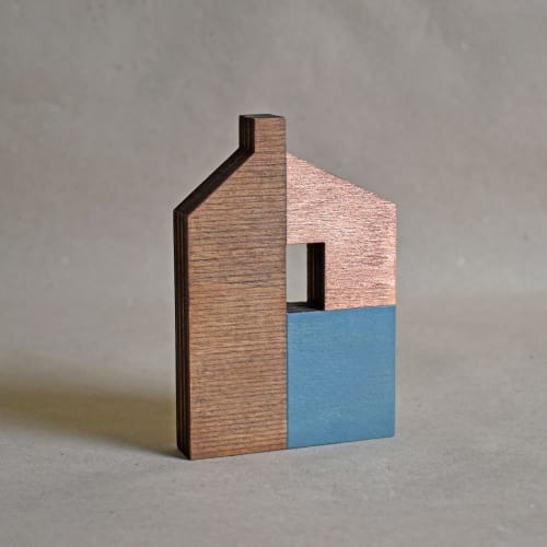 Little House: Dark Turquoise/Copper No.33 | Sculptures by Susan Laughton Artist