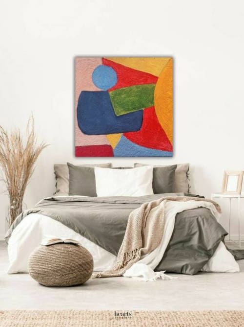 Midcentury modern painting modern midcentury geometric | Oil And Acrylic Painting in Paintings by Berez Art