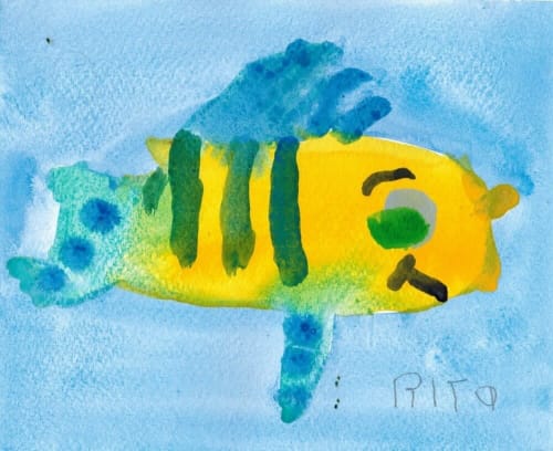 Flounder - Original Watercolor | Paintings by Rita Winkler - "My Art, My Shop" (original watercolors by artist with Down syndrome)