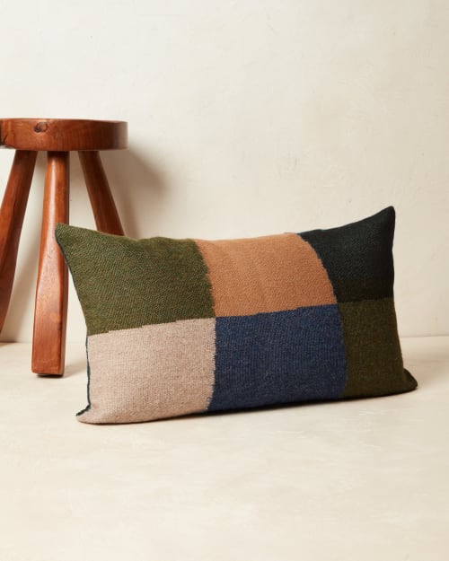 Patchwork Lumbar Pillow - Forest | Pillows by MINNA