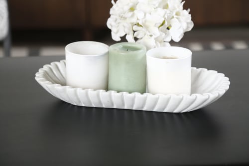 Tracy Multipurpose Hand Carved Genuine Marble Tray | Furniture by Mango Furniture Co. Inc.