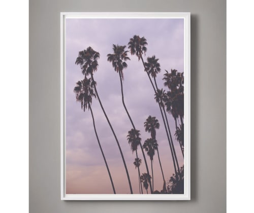 Palm trees against sunset photograph, Minimal photography | Photography by Capricorn Press