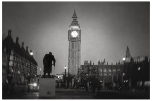 Churchill with Big Ben | Photography by Louise O'Gorman
