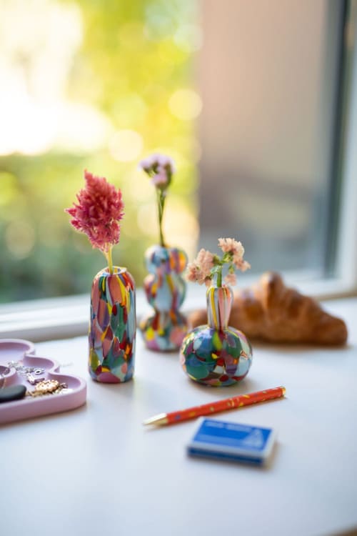 Glass Blown Rainbow Mini Vase | Vases & Vessels by Maria Ida Designs