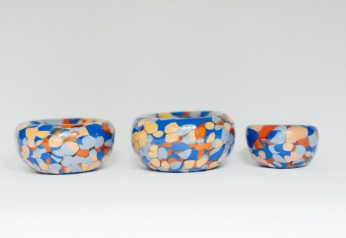 Glass Blown Forever in Blue Jeans Mini Nest Bowl | Decorative Objects by Maria Ida Designs