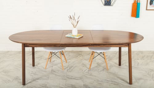 Walnut Extendable Oval Dining Table "The Payne" (Quick Ship/ | Tables by MODERNCRE8VE