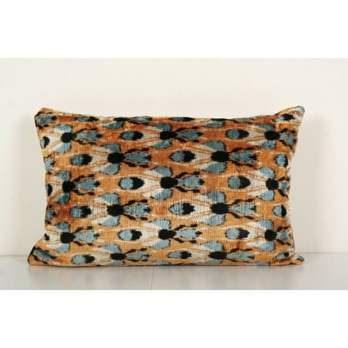 Bronze Silk Ikat Velvet Pillow Cover - Butterfly or Housefly | Linens & Bedding by Vintage Pillows Store