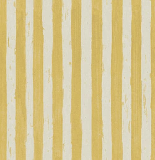 Cobra Stripe, Mustard | Fabric in Linens & Bedding by Philomela Textiles & Wallpaper