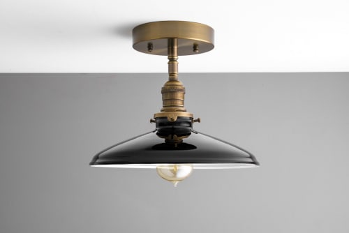 10" Black Industrial Shade Fixture - Model No. 0182 | Pendants by Peared Creation