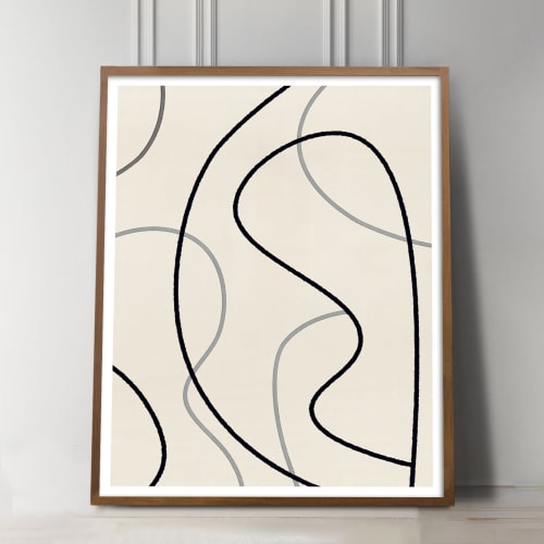 Minimalist Abstract Line Art Print, Mid-Century Modern | Prints in Paintings by Capricorn Press