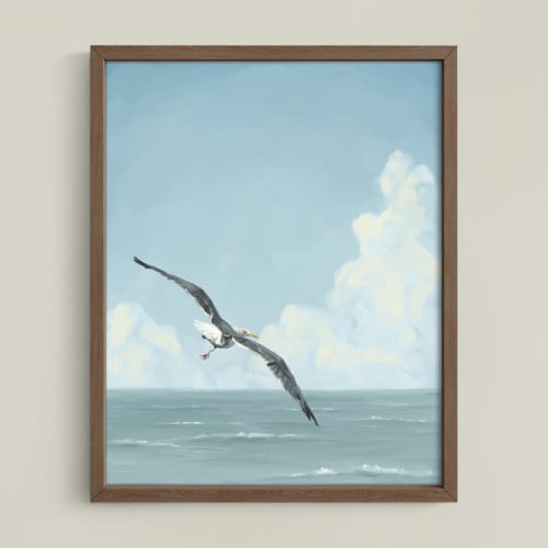 Wobbly Seagull in Flight | Prints by The Ugly Cat Studio
