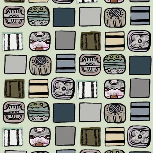 Naid Check, Sage | Fabric in Linens & Bedding by Philomela Textiles & Wallpaper