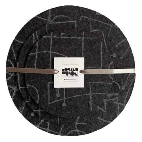 Trivet Set Merino Wool Felt 'Chalkline' Charcoal | Tableware by Lorraine Tuson