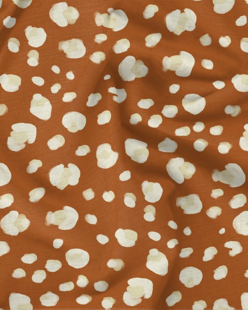 Cheetah Print Fabric - Organic Cotton Hemp, white pattern | Linens & Bedding by Samantha Santana Wallpaper & Home