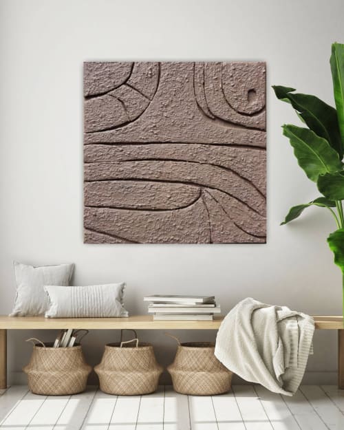 Wabi sabi 3d texture beige brown painting minimalist art | Paintings by Berez Art