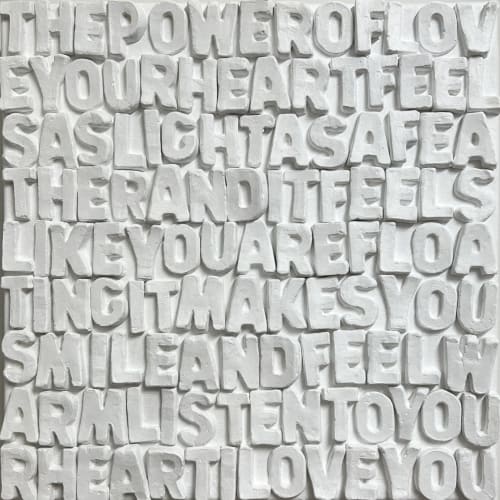 Power of Love  12" x 12" | Mixed Media in Paintings by Emeline Tate
