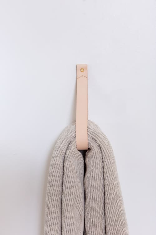 Large Leather Wall Strap [Flag End] | Storage by Keyaiira | leather + fiber | Artist Studio in Santa Rosa