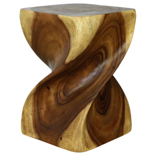 Haussmann® Big Twist Wood Stool Table 14 in SQ x 20 in H | Chairs by Haussmann®