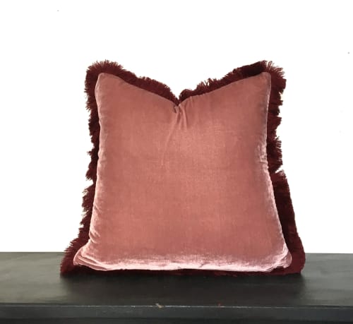 Dusty rose silk velvet pillow, silk velvet cushion, pink | Pillows by velvet + linen