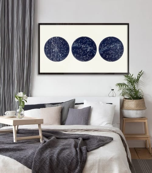 Nautical Constellation Map Celestial Decor, Large Horizontal | Prints by Capricorn Press