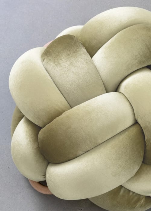 (M) Ivory Knot Ottoman | Benches & Ottomans by Knots Studio