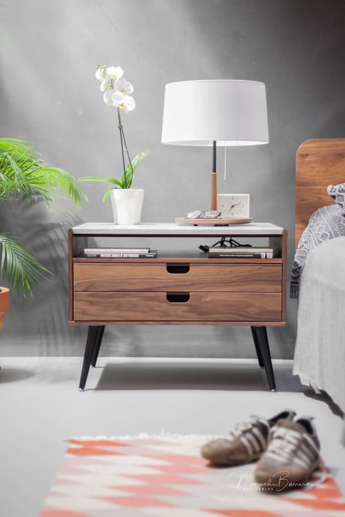 Nightstand Bedside Table Walnut / Oak Wood Board | Tables by Manuel Barrera Habitables
