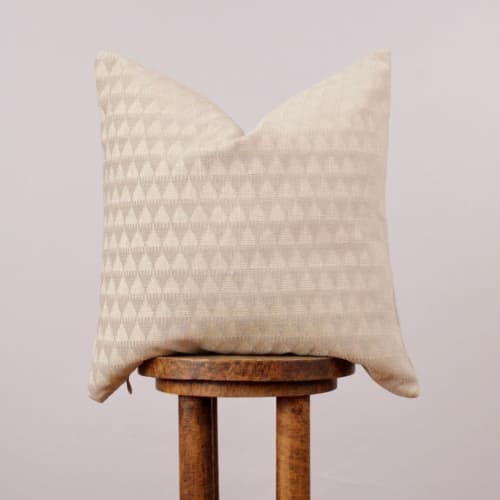 Cream & Light Grey Art Deco Design Pillow 20x20 | Pillows by Vantage Design