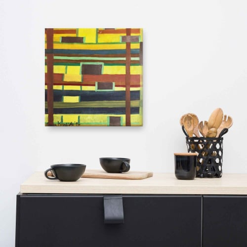 Canvas Print - City in Grids - Geometric Abstract Urban | Work by Eman's Gallery