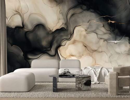 Smoke & Honey — Abstract Luxury Wallpaper Mural | Wall Treatments by ELLE WALLS