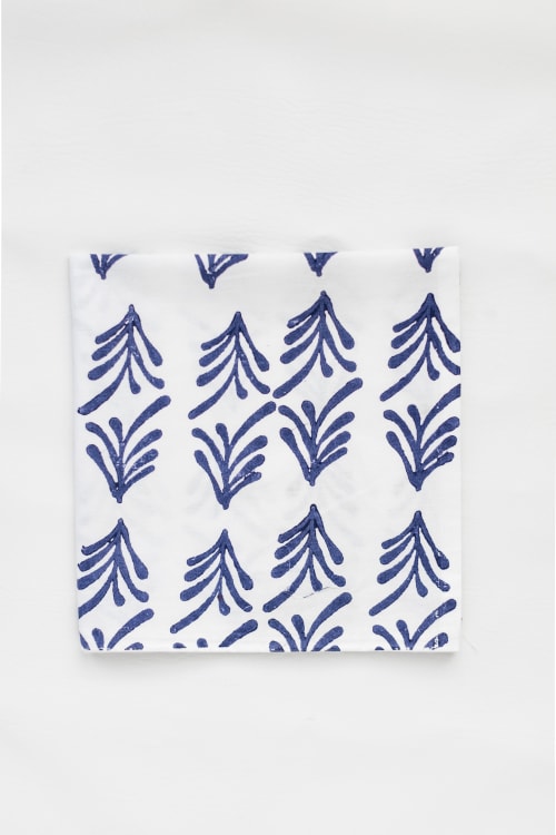 Dinner Napkins (set of 4) - Palmetto, Navy | Linens & Bedding by Mended