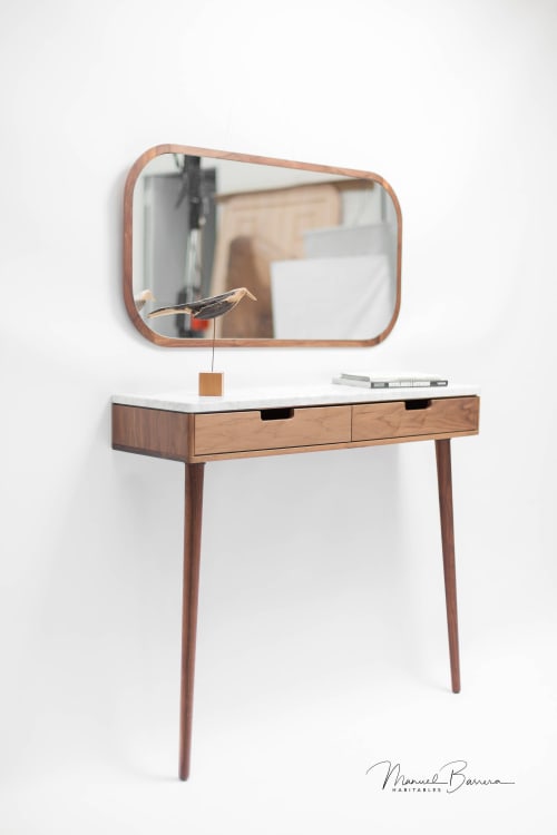 Console Hallway Table in Solid Wood and Marble Top | Console Table in Tables by Manuel Barrera Habitables