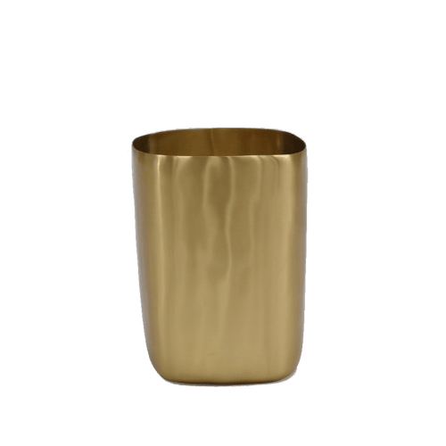 Cuadrado Wastebasket In Brushed Brass | Vases & Vessels by Tina Frey