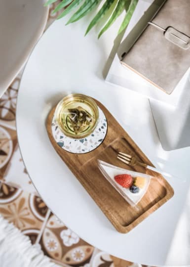 Ceramic + Wood Coaster | Serving Board in Serveware by Vanilla Bean