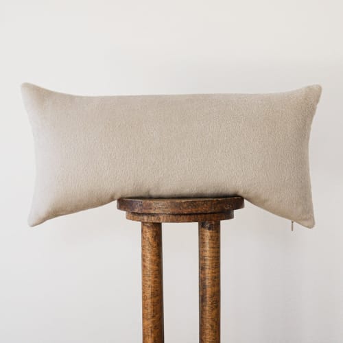 Taupe Suri Alpaca Wool Lumbar 14x28 | Pillows by Vantage Design