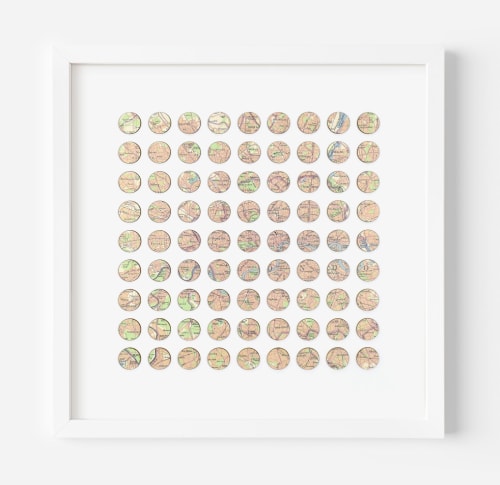 Eighty One Pink London Map Dots Collage | Paintings by Amelia Coward