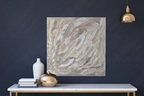 Abstract beige wall art beige white wall art earth tones | Oil And Acrylic Painting in Paintings by Berez Art
