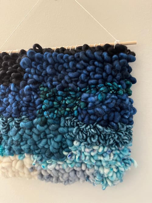 Jitesh 3 - Blue Sky Rya Loop Wall Hanging: Woven Tapestry | Decorative Objects by Arsallan S